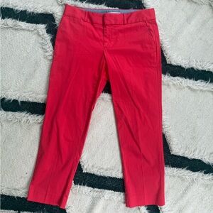 BANANA REPUBLIC Stretch Sateen Crop Pants – Bird of Paradise (Size 4) hot pink